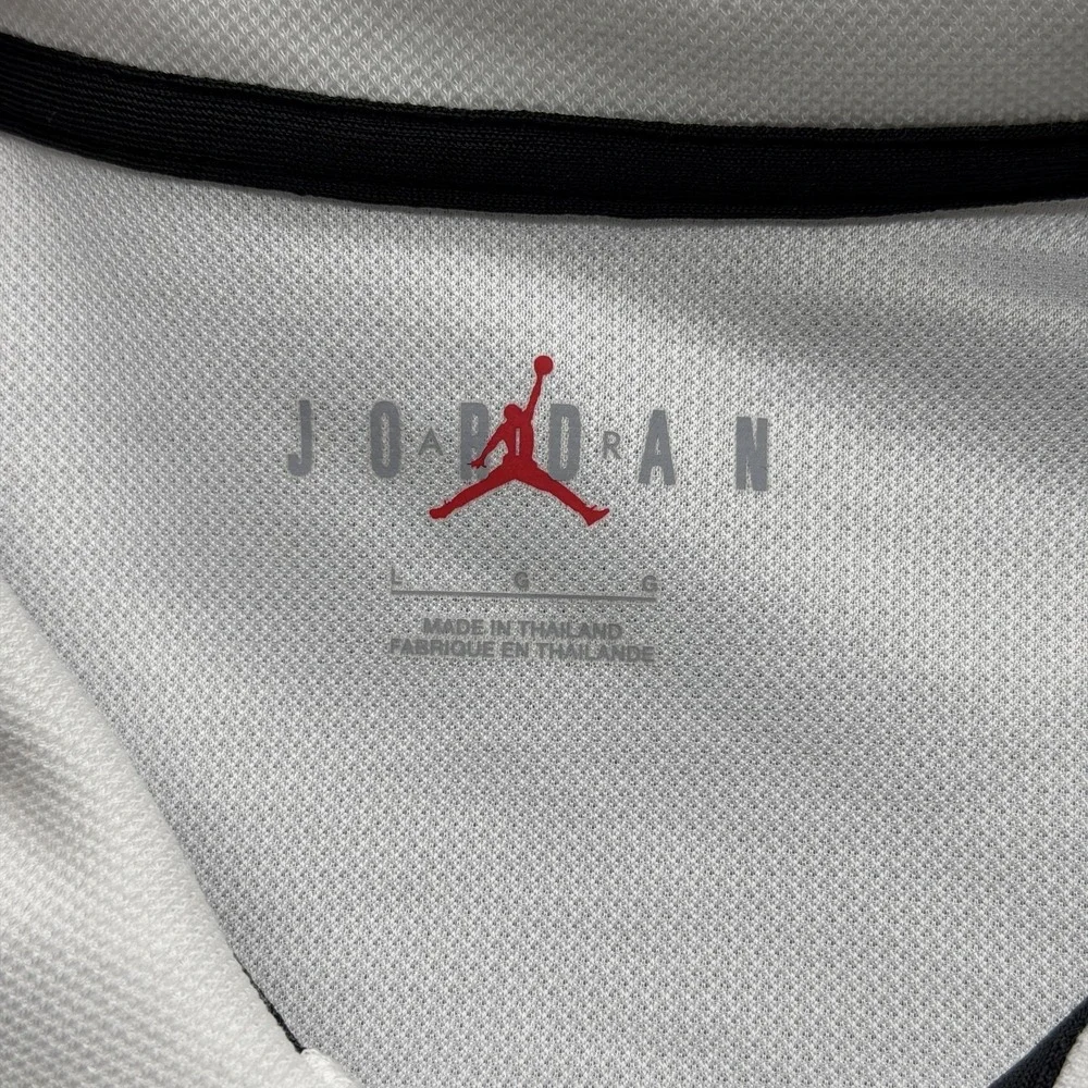 Jordan Polo Shirt Mens‎ L White 92% Polyester 8% Cotton Tagless Mesh Jumpman